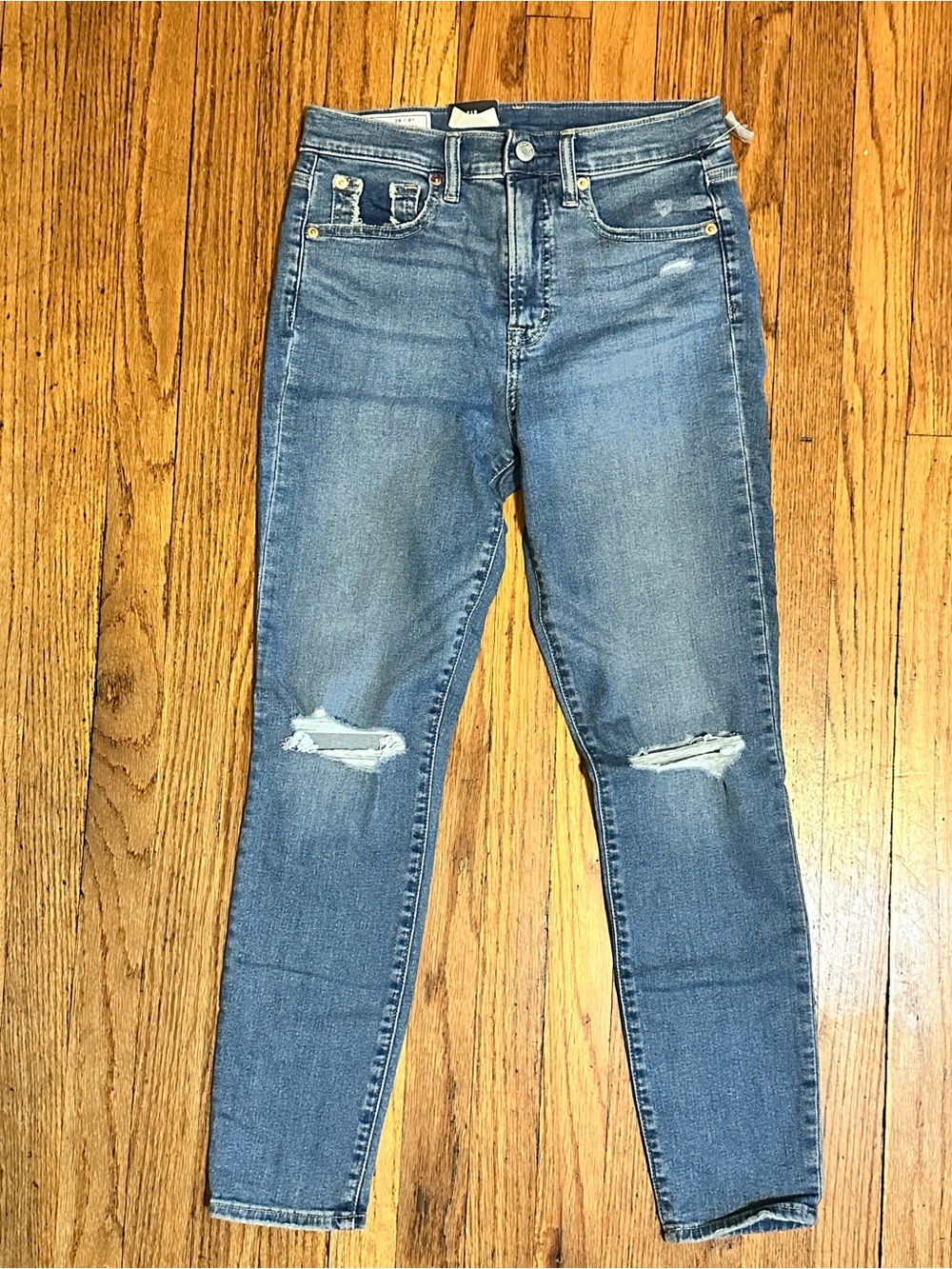 GAP Light Blue Ripped High-Rise Skinny Jeans